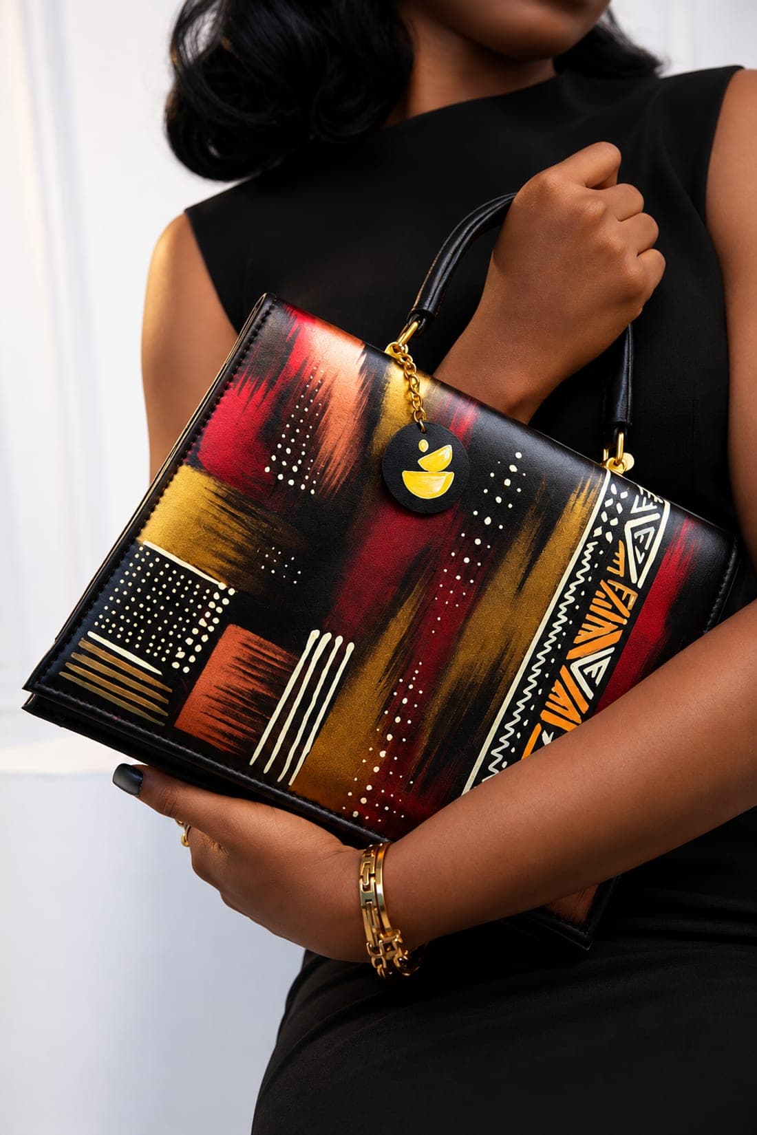 Hand-Painted Bag, Black